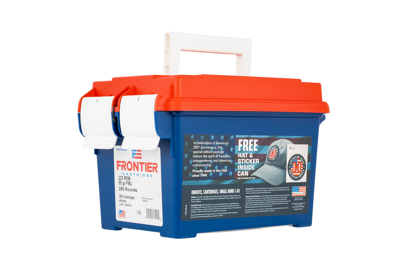 HORNADY 223 Remington 55gr FMJ Frontier 250th Anniversary 250/Can